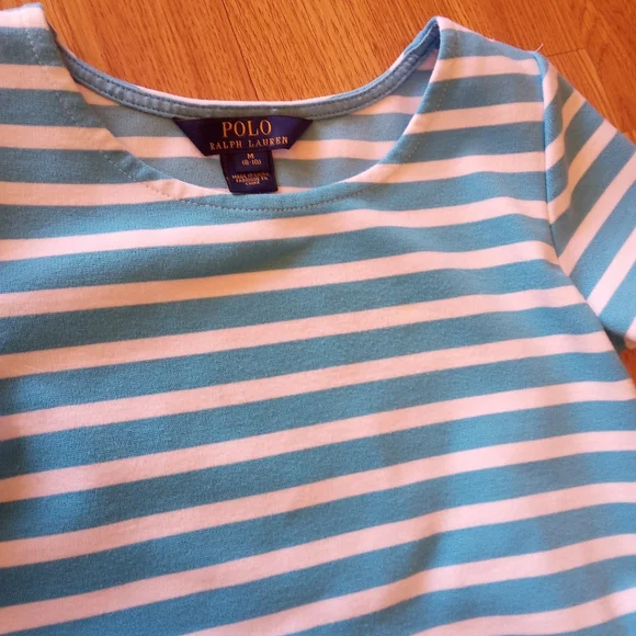 *Polo Ralph Lauren girls dress blue and white stripe sz M8/10 - Picture 4 of 8